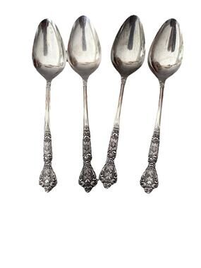 Set of 4 MSI Japan VERSAILLES Stainless Place Spoons Floral Vintage